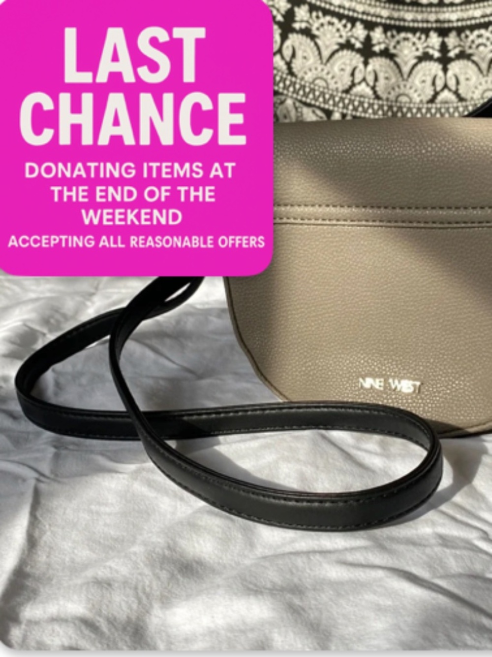 Nine West gray and black purse.